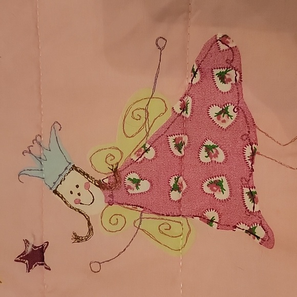 Laura Ashley pink hearts and roses / fairy princesses reversible twin  comforter - Picture 8 of 10